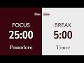 Grind mode - 25/5 Pomodoro Timer | 4 x 30 min | Soft Alarms | No Audio | Deep Focus |