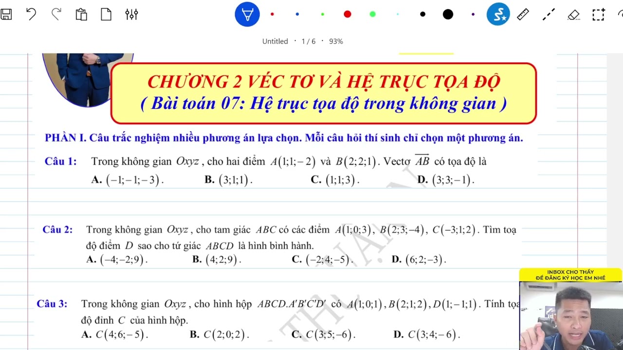 [ LUYỆN ĐỀ THEO DẠNG]- Bài toán 07: Hệ trục tọa độ trong không gian