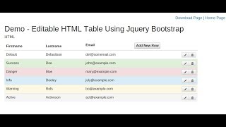 Create Editable HTML Table Using Jquery Bootstrap With Add Edit Delete Feature