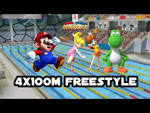 Mario Sonic At The Olympic Games 4x100m Freestyle 46 Team Mario