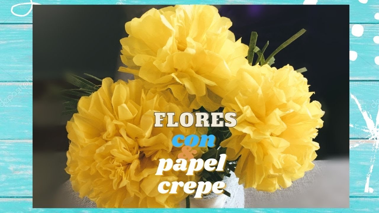 cómo hacer flores amarillas con papel crepe Gardeniac YouTube