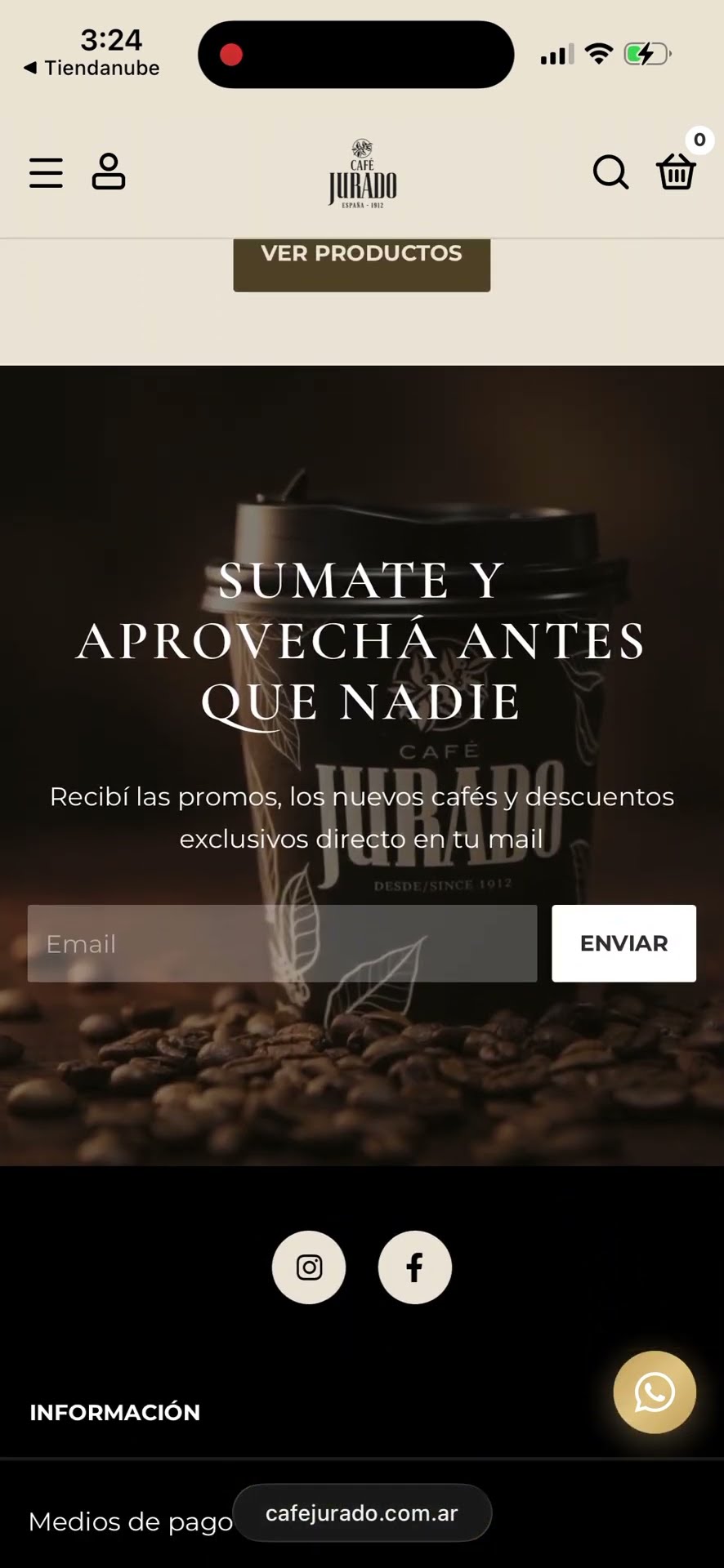 Tienda online de Café Jurado diseñada por Julieta Tiendas Online