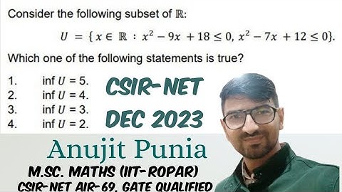 CSIR-NET DEC 2023 Real Analysis (Supremum & infimum) Question Solution