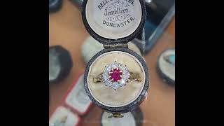 #UN260 Ruby and diamond cluster with classic split shank Wealth