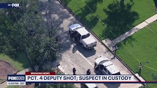 Harris County Precinct 4 deputy constable shot during chase of AR-15 armed robber in Slashwood