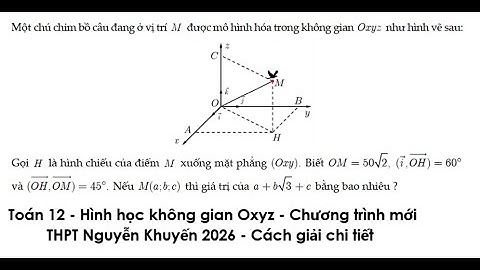 THPT Nguyễn Khuyến 2026: Một chú chim bồ câu đang ở vị trí M được mô hình hóa trong không