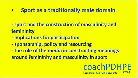 HSC PDHPE Option 2 Sport as a traditionally male domain
