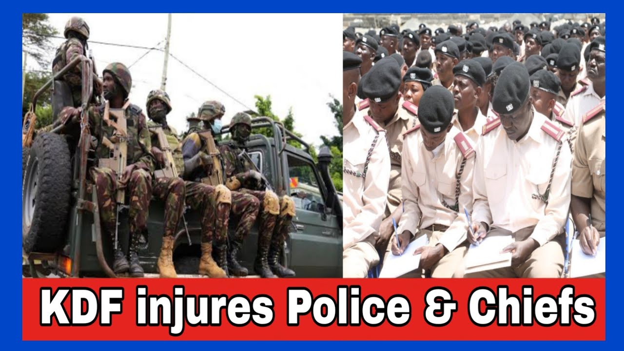 KDF Soldiers Brutally beats Police & Chiefs,Victims rushed to hospital in Critical Condition today