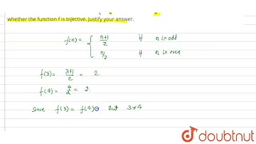 Let `f : N-N`be defined by `f(n)={(n+1)/2,"if n is odd " n/2,"if n is even "` for all `n in N`