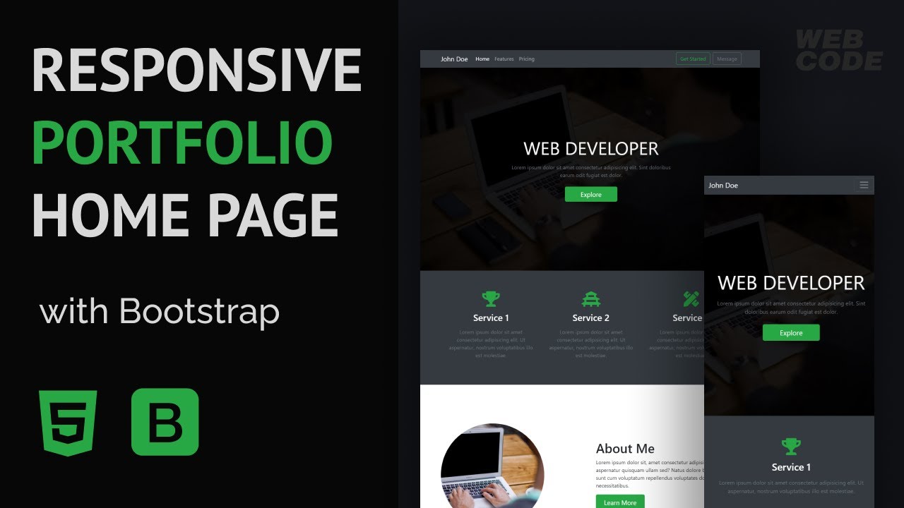 Responsive Home Page Design With Bootstrap In 5 minutes.