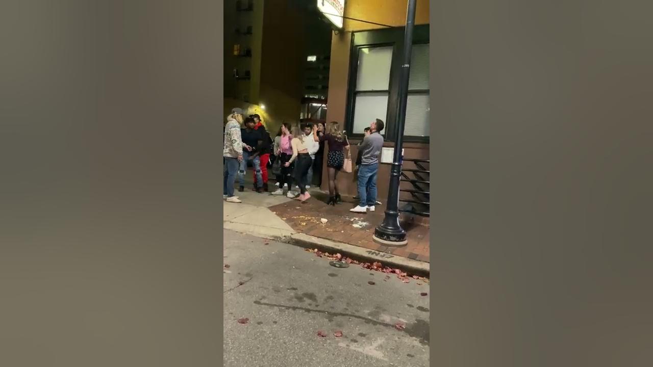 Bar fight in the streets YouTube