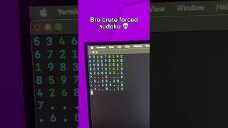 Bro brute forced sudoku #computerscience #softwareengineering #bruteforce