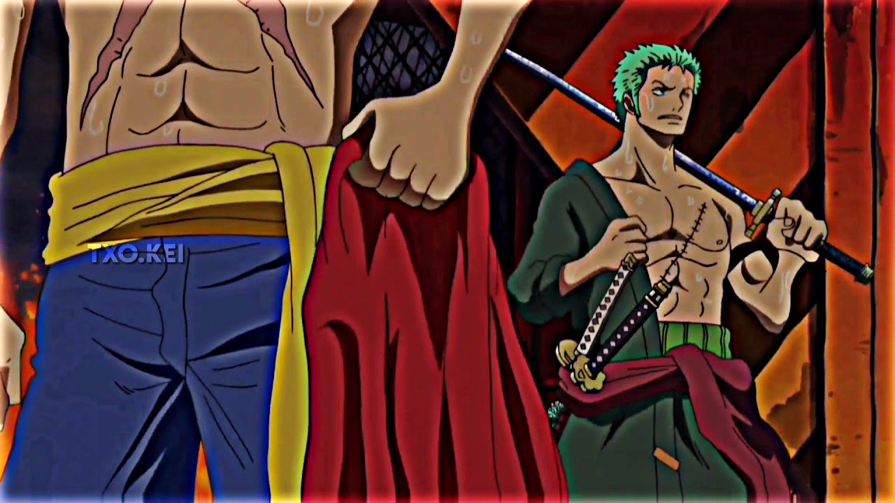 One Piece punk hazard scene [Luffy, Zoro, and Robin take off their