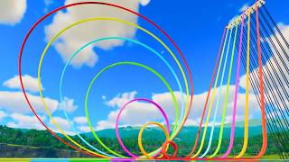 Small vs Huge Loop Mat Flume Water Slides – Planet Coaster 2
