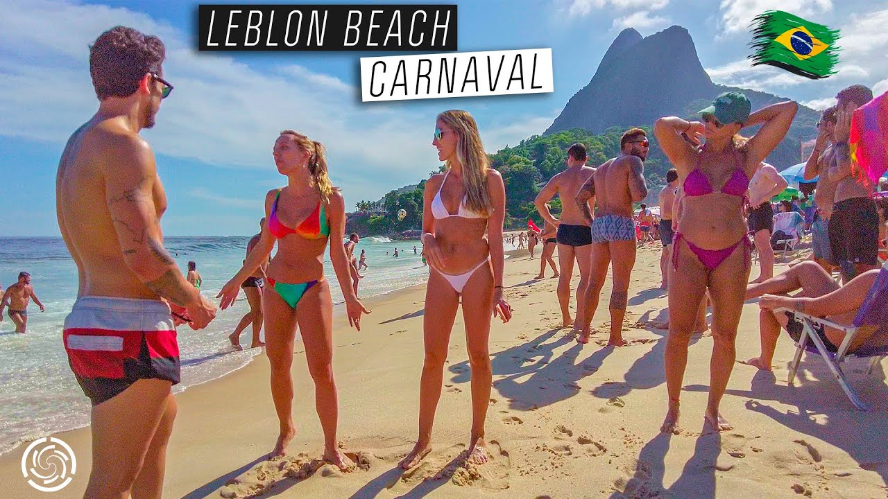 ⁣Rio de Janeiro Carnaval 🇧🇷 Leblon Beach Party | Walking on Leblon Beach | Brazil 【 4K UHD 】