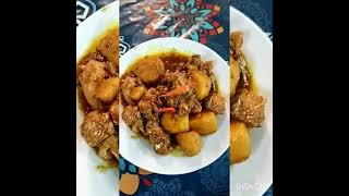 CHICKEN ADOBO WITH POTATO AND SPICY / MUKBANG NA / LUTONG PINOY /  #shorts Leigh Marie