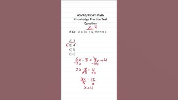 Solving Equations: ASVAB/PiCAT Math Knowledge Practice Test Question #acetheasvab with #grammarhero