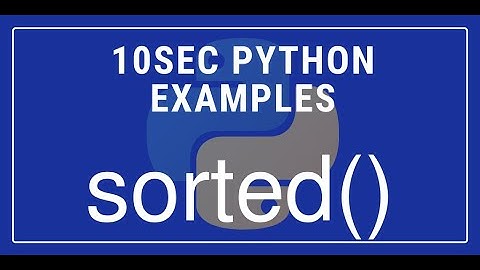10sec Python Examples  sorted() Built in Function by Code Recipe