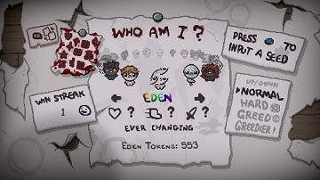 TBOI Repentance: All Tainted Eden Completion Marks