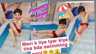 Mavi k liye tyar kiya swimming pool 🤗🤗😮#cute baby#family vlog#goviral ..