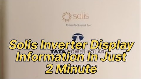 Solis Inverter Display in just 2 minutes