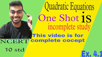 Quadratic Equations class 10 | Class 10 maths chapter 4 | Quadratic equations concept exercise solve