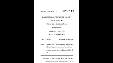 BBYET–141 June 2025 | IGNOU Previous Year Question Paper