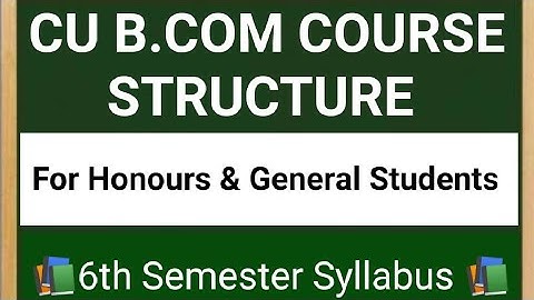 Culcutta University B.com 6th Semester Syllabus l CBCS System l Fully Explained In n Bengali l