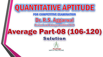 Average  Part-08 (106-120)  -Dr. R.S. Aggarwal