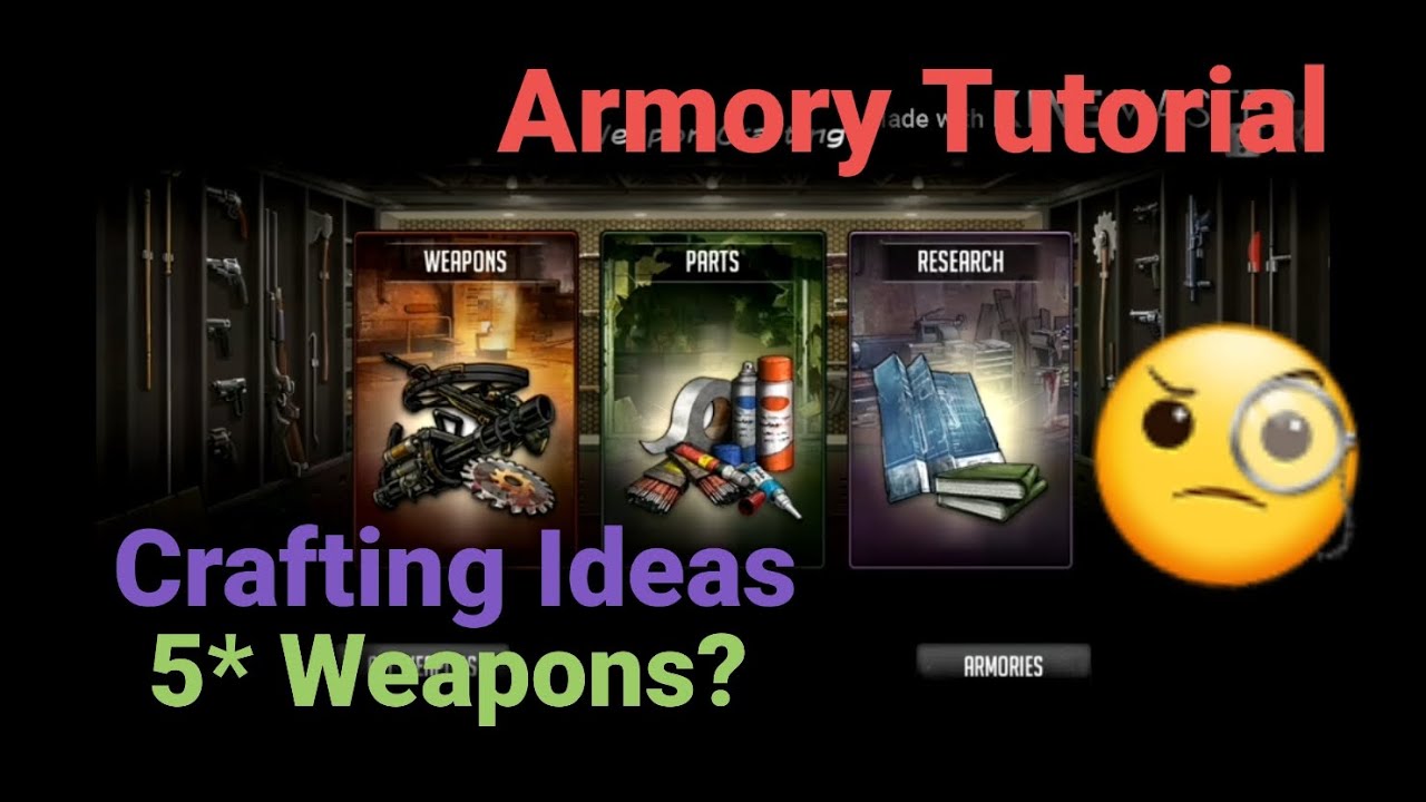 The Walking Dead: Road To Survival  - Armory Tutorial, 5* Weapon Crafting, Tips, Ideas.