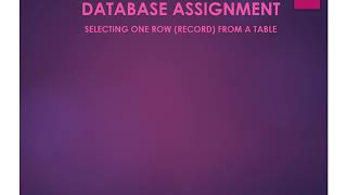 Famous CIS-101 Online: Database Help - Part 3 Profile