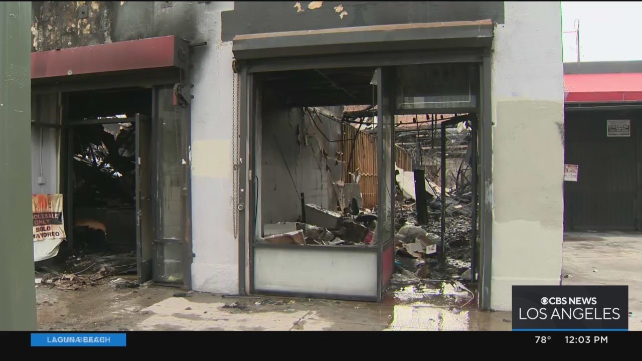Massive fire rips through downtown LA commercial building for second time in 2 months