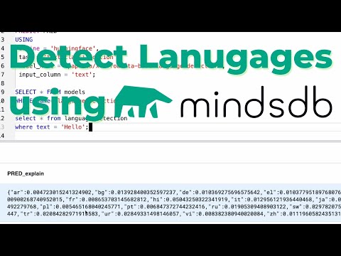 Detect languages using Mindsdb in-database NLP