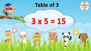 Table of 3 | Multiplication Tables for Kids | 3 ka Pahada | Maths Tables | Learning Kids TV