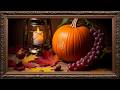 Autumn Candlelight Still Life, Cozy Harvest Scene Bronze Framed TV Art Screensaver