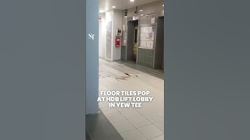 Floor tiles pop at HDB lift lobby in Yew Tee
