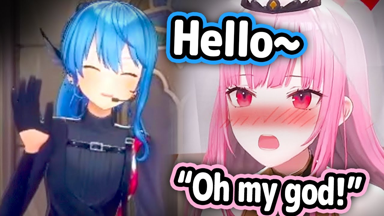 Calli's Reaction To Suisei Suddenly Appearing During Stream and Seeing Her Drunk Dancing 【Hololive】