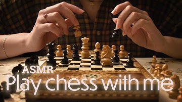 Play Chess With Me - ASMR Ambience (Wood, fabric, fireplace) | No talking
