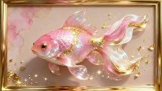 Swimming Through a Dream | Fantasy Goldfish Wall Art in a Golden Frame screenshot 2