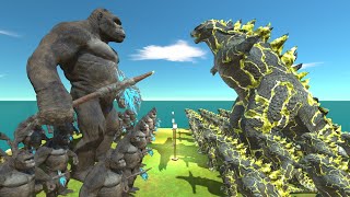 Legendary Growing War - Growing King Kong vs Lightning Godzilla | Animal Revolt Battle Simulator