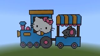 Minecraft Pixel Art: Hello Kitty Train