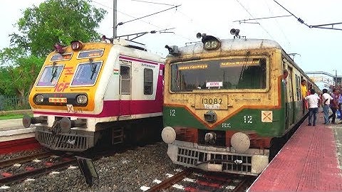 🔥Perfect Timing! Two different types of EMU local trains crossing at same time