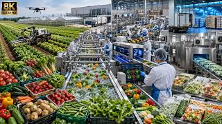 Inside an AI Mega Farm Factory: From Fruits & Vegetables to Fresh Packs & Frozen Food (Full Process)
