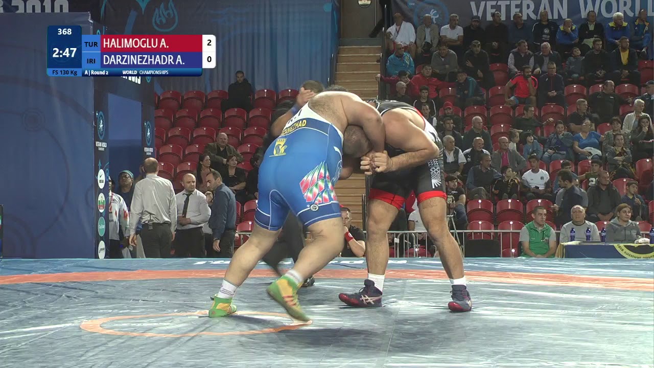 Round 2 FS - 130 kg: A. HALIMOGLU (TUR) v. A. DARZINEZHADR (IRI)