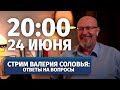 Стрим Валерия Соловья. Ответы на вопросы. 24 июня, 20:00 (по МСК)