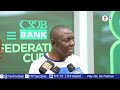 Masau Bwire akizungumza baada ya droo ya robo fainali CRDB Bank Federation Cup 2025/2026