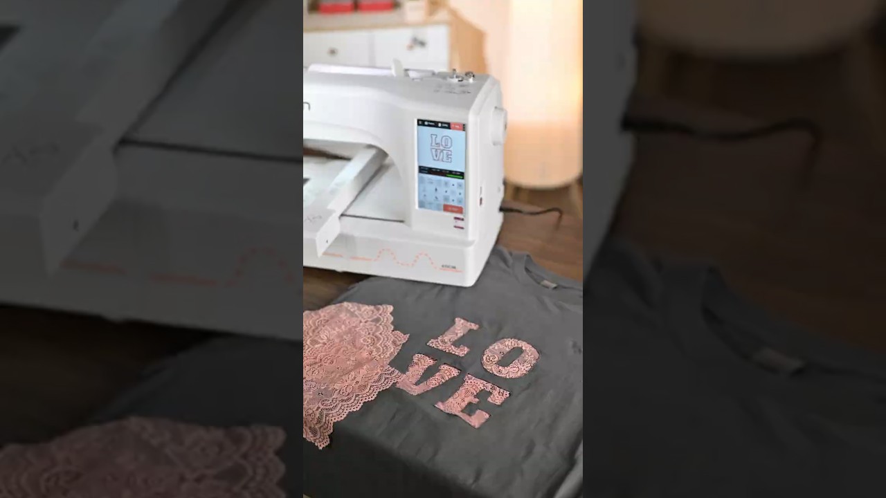 Reverse Appliqué with Lace Fabric | Embroidery Tutorial Idea #shorts