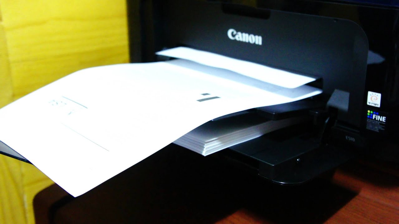 Canon PIXMA E510 Printing test -1 - YouTube