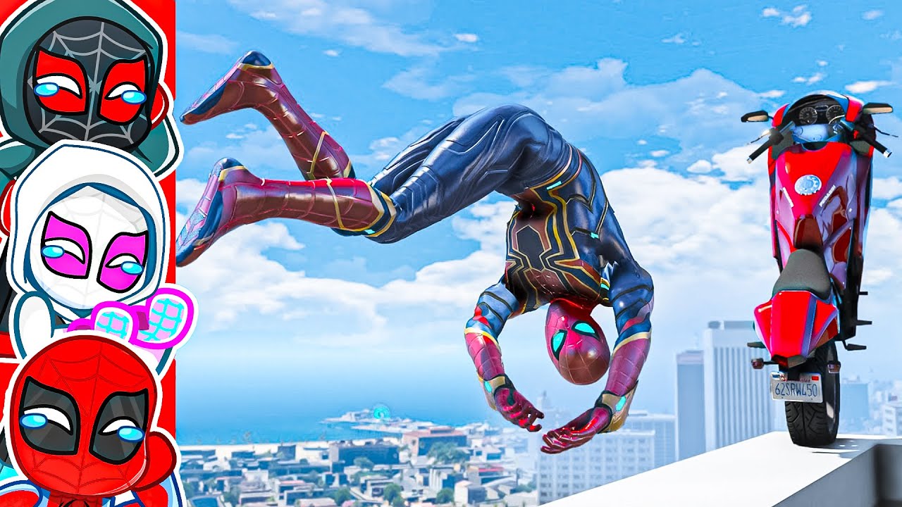 IRON SPIDERMAN GTA 5 Funniest Ragdolls Clips! (Try Not To Laugh!)