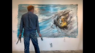 How to Paint  Large Abstract Paintings  The Scar series.